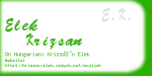 elek krizsan business card